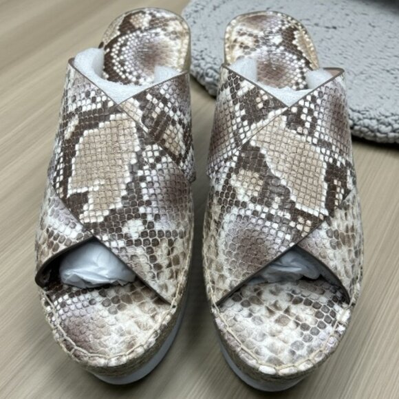 CHARLES DAVID SANTANA ESPADRILLE WEDGE SLIP-ON SNAKE PLATFORM SANDAL- SIZE 9.5 M - Picture 7 of 8